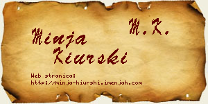 Minja Kiurski vizit kartica